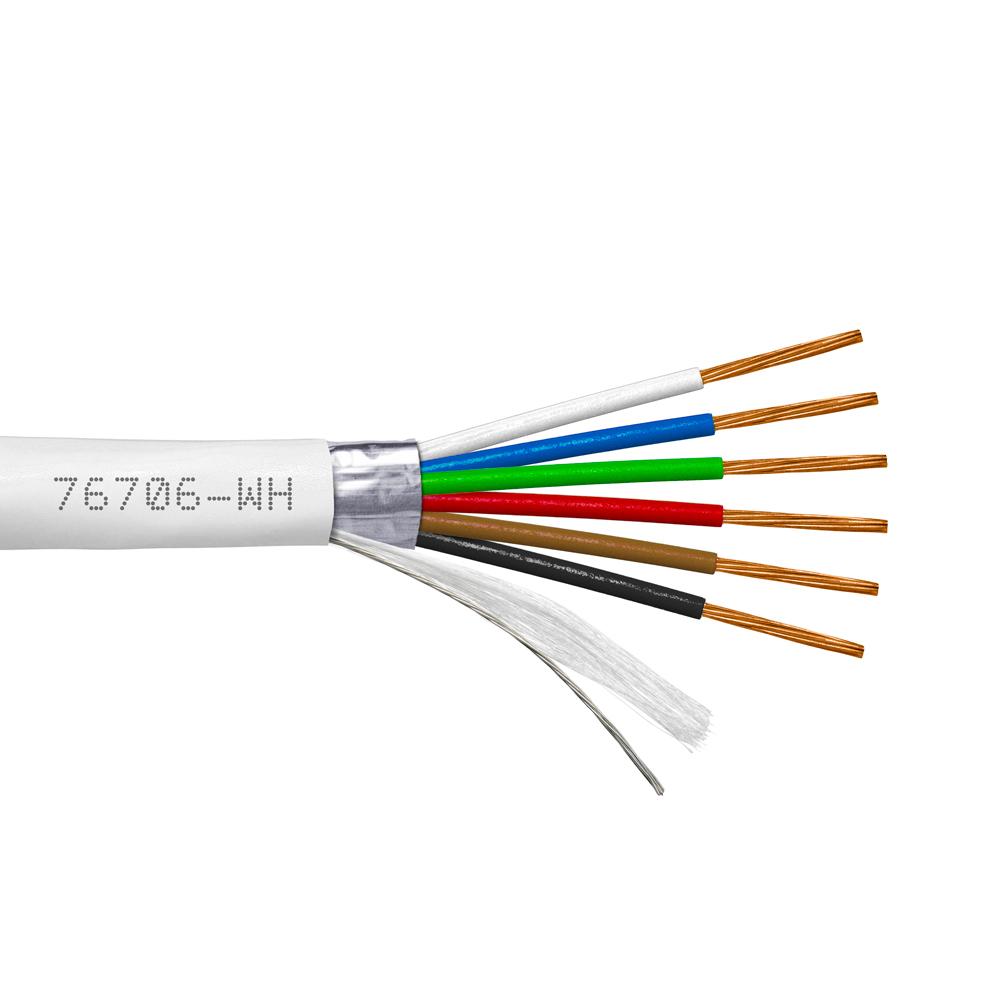 Provo Multi-Conductor 22-6c STR BC FL SH 75° C CSA FT4 UL RoHS – White JKT