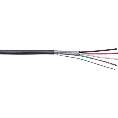 Componetics Z6-0422BK-5 22/4 Solid BC Shielded Plenum Security and Control Cable, CL3P CMP, 500' Reel, Black