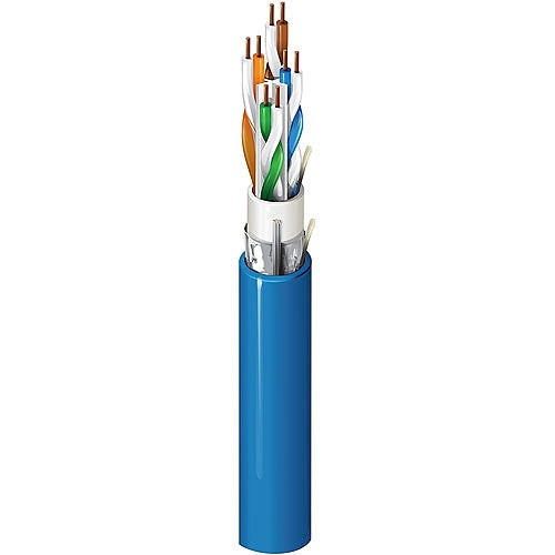Belden 10GX62F010Z1000 CAT6A Enhanced Premise Horizontal Cable (625MHz), 4 Bonded Pairs, 23AWG Solid Bare Copper Conductors, F/UTP, 1000\' (304.8m), Black