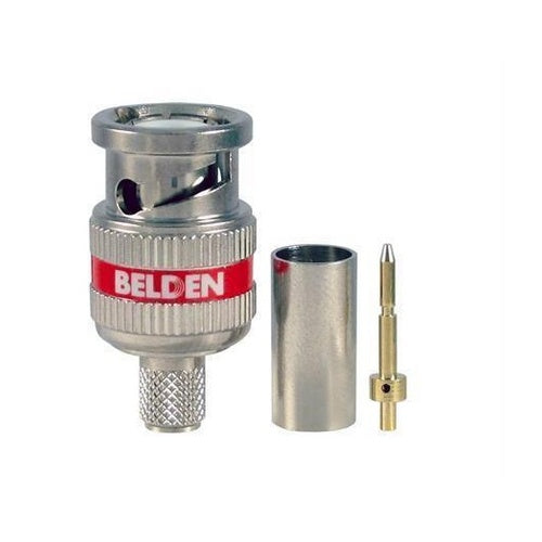 Belden 1505ABHD3 RG-59, 6GHz, HD, BNC, 3-Piece Crimp Connector, Red