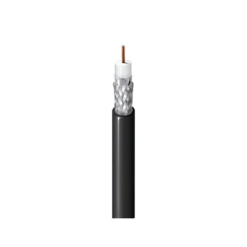 Belden 1694SB 0101000 75 ohm SDI Coax, RG-6, 18AWG Solid Bare Copper Conductor, PE Insulation, Foil + 95% Tinned Copper Braid Shield, LSZH Jacket, CMG-LS, Shipboard ABS Type Approved, 1000\' (304.8m) Reel, Black