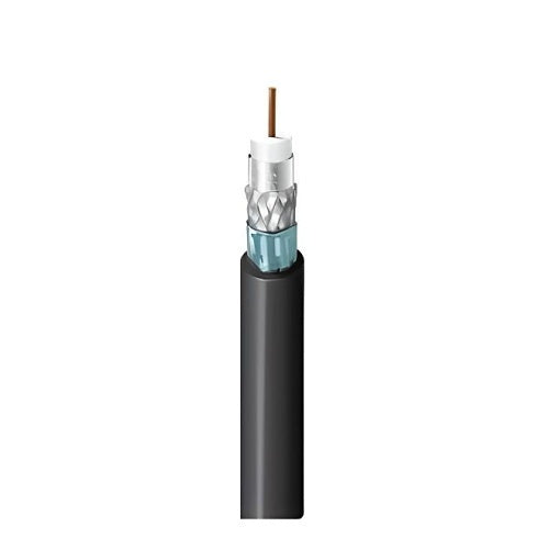 Belden 1794A 0101000 75 Ohm SDI Coaxial Cable, Series 7, 16 AWG Solid BC Conductor, PE Insulation, Foil + 95% TC Braid + Foil Shield, PVC Jacket, CMR, Black, Crate Reel Put-Up, 1000'