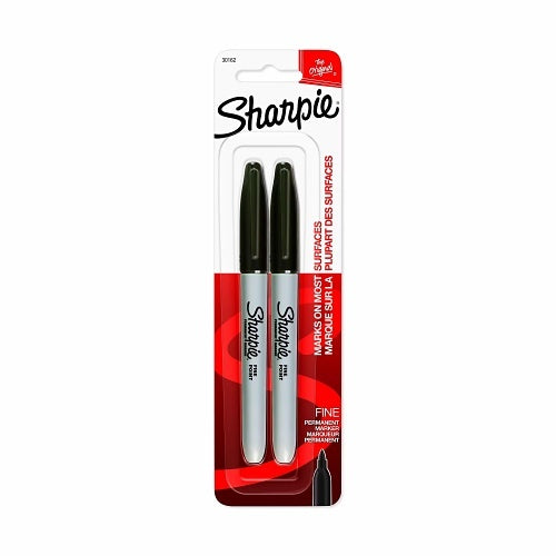 Sharpie 30162PP Marker, Fine-Point, Black, 2-Pack