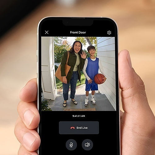 Ring Battery Doorbell with Head-to-Toe HD Video, Live View, Two-Way Talk and Motion Detection, Satin Nickel (B0BZWRJD79)