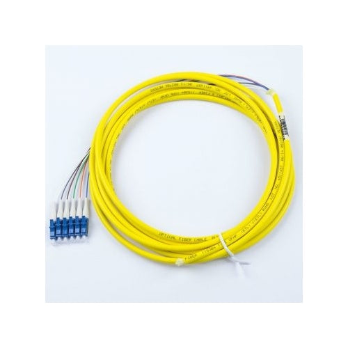 Lynn Electronics T6-LU119-BL-SRD-003M 6-Fiber 900uM Pigtail, 9/125 Single-mode Simplex, LC UPC, 3m