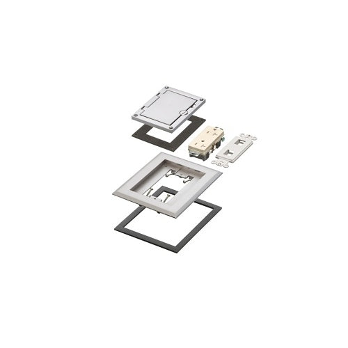 Arlington FLBC8510NL Electrical Back Box, Nickel Single Gang Floor Box with Frame