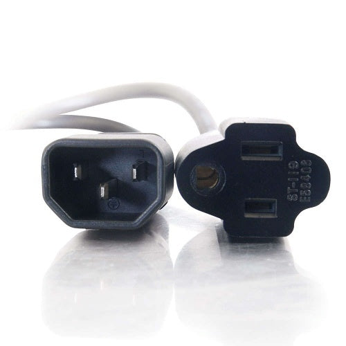 C2G CG29935 AWG Monitor Power Adapter Cord, 2\' (.6m), Black