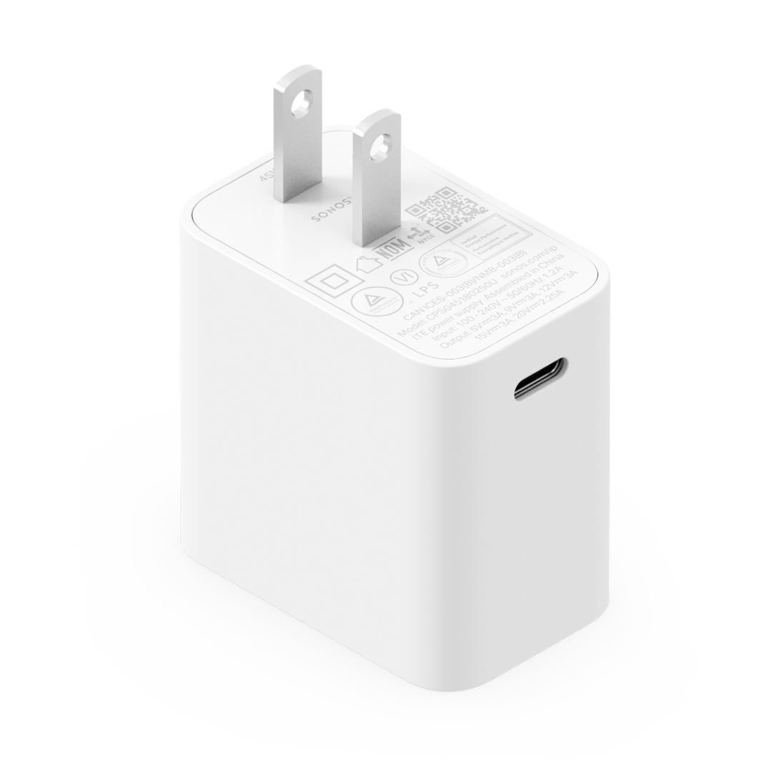 Sonos 45W USB-C Power Adapter US (White)