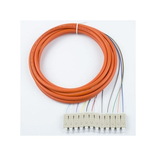 Lynn Electronics T12-S119-BL-1RD-003M OM1 62.5/125µm 12-Fiber Optic Cable, Sub-Distribution Style, 3m, Blue
