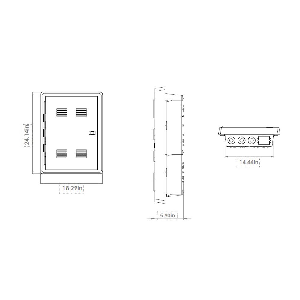 21in ABS Enclosure and Deep Vented Hinge Cover