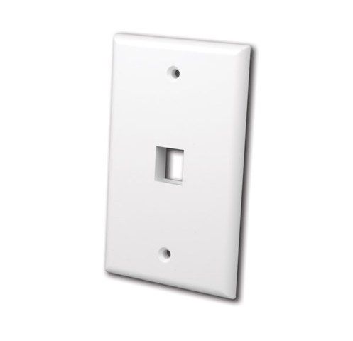 Multi-Media Keystone Wall Plates- 1 Port & White