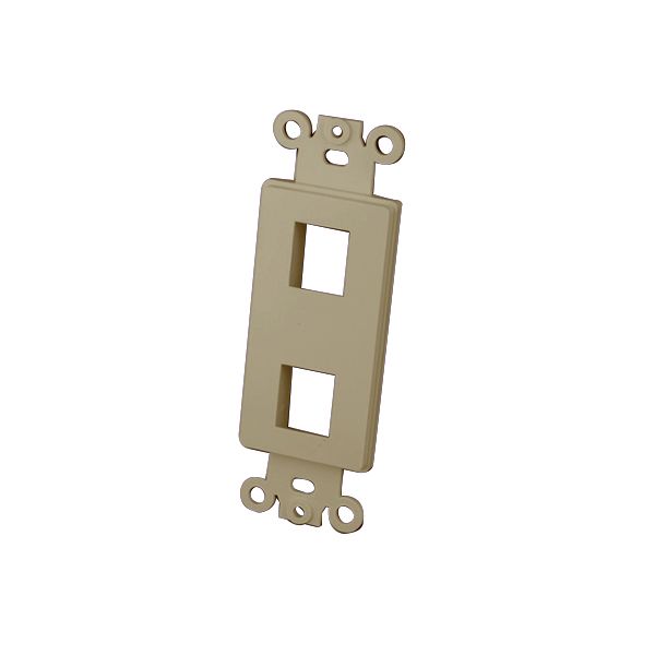 Decor Style Multi-Media Wall Plate Inserts- 2 Ports & Ivory