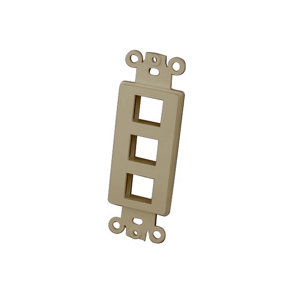 Decor Style Multi-Media Wall Plate Inserts- 3 Ports & Ivory