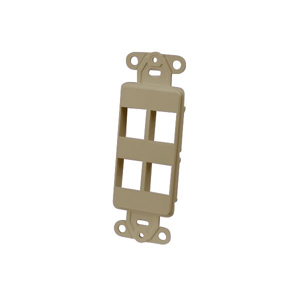 Decor Style Multi-Media Wall Plate Inserts- 4 Ports & Ivory