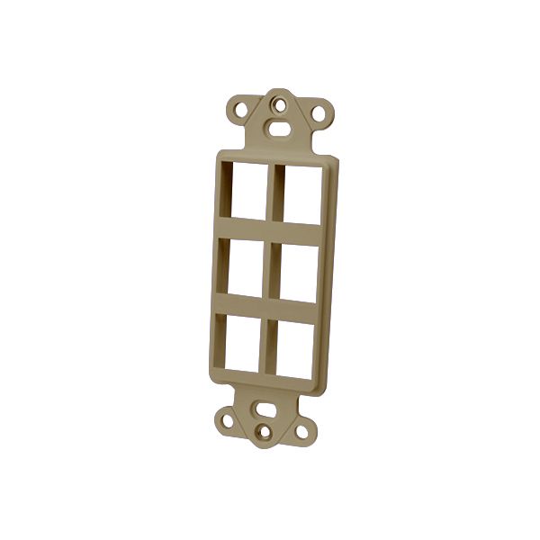Decor Style Multi-Media Wall Plate Inserts- 6 Ports & Ivory