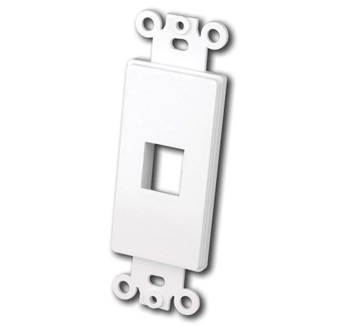 Decor Style Multi-Media Wall Plate Inserts- 1 Port & White