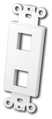 Decor Style Multi-Media Wall Plate Inserts- 2 Ports & White