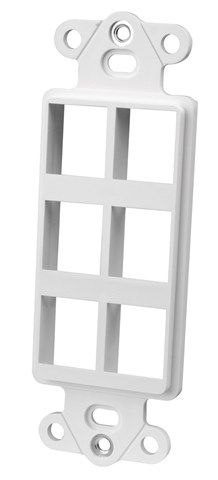 Decor Style Multi-Media Wall Plate Inserts- 6 Ports & White