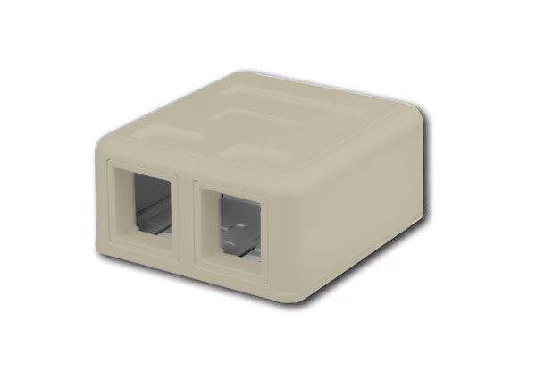 Surface Mount Housings for Datacom Jacks in Ivory (Single)