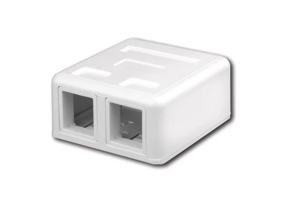 Surface Mount Housings for Datacom Jacks in White (Dual)