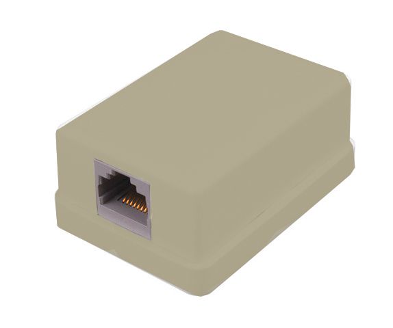 Surface Mount Housings for 1x Cat-5E (350MHz) Jacks- Ivory