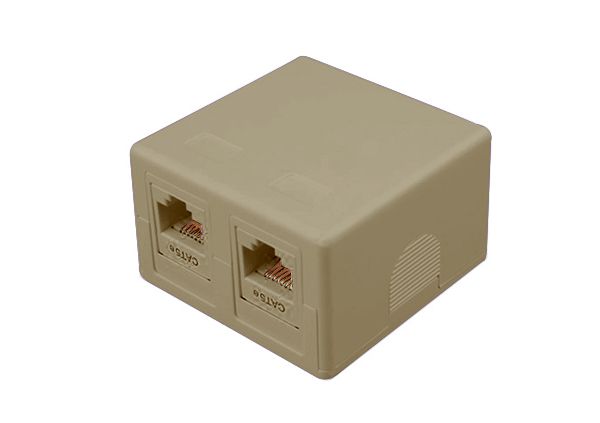 Surface Mount Housings for 2x Cat-5E (350MHz) Jacks- Ivory
