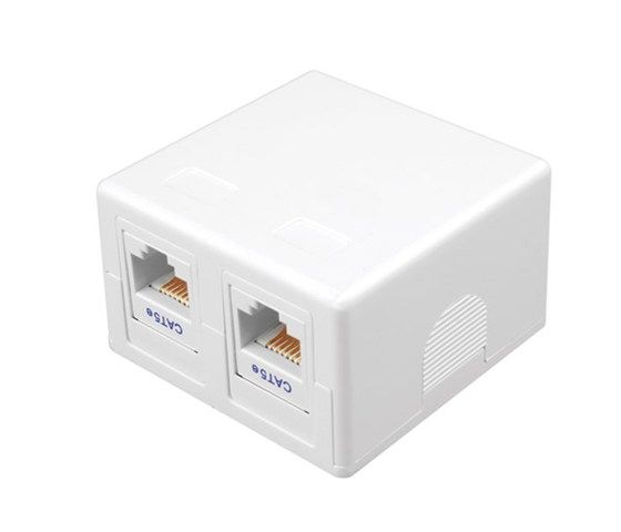 Surface Mount Housings for 2x Cat-5E (350MHz) Jacks- White