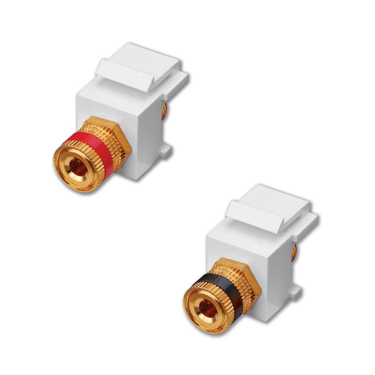 Binding Post Keystone Inserts- White - Red-Black Pair