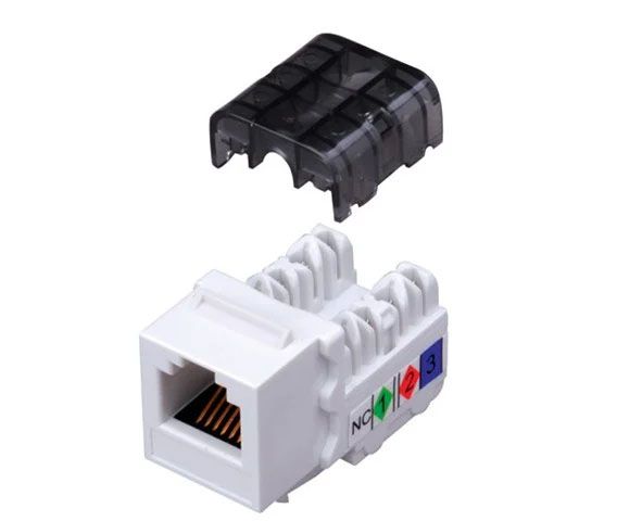 CAT 3 Voice Grade 90 Deg Keystone Inserts- 6 Con- White