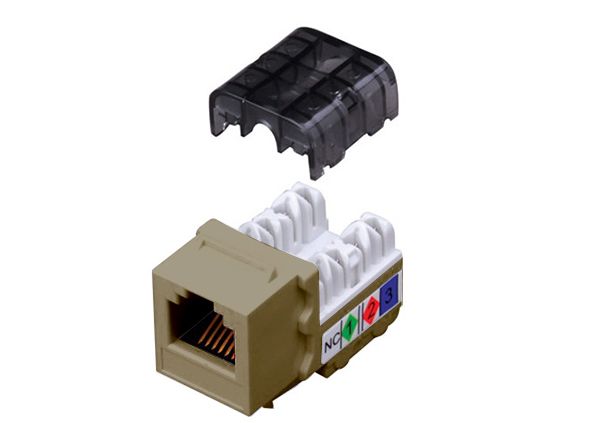 Category 6 90 Degree Keystone Inserts- 8 Conductor & Ivory