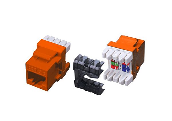 Category 5E 180 Degree Keystone Inserts- 8 Conductor & Orang