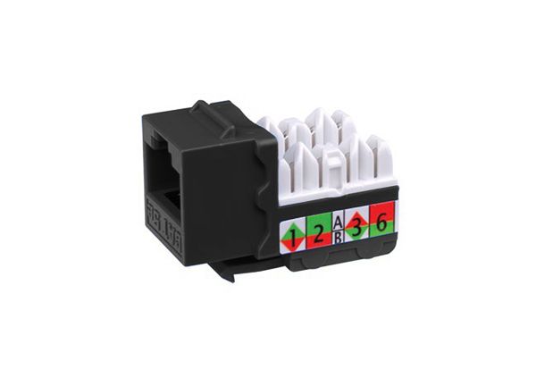 Category 5E 90 Degree Keystone Inserts- 8 Conductor & Black
