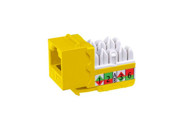 Category 5E 90 Degree Keystone Inserts- 8 Conductor & Yellow