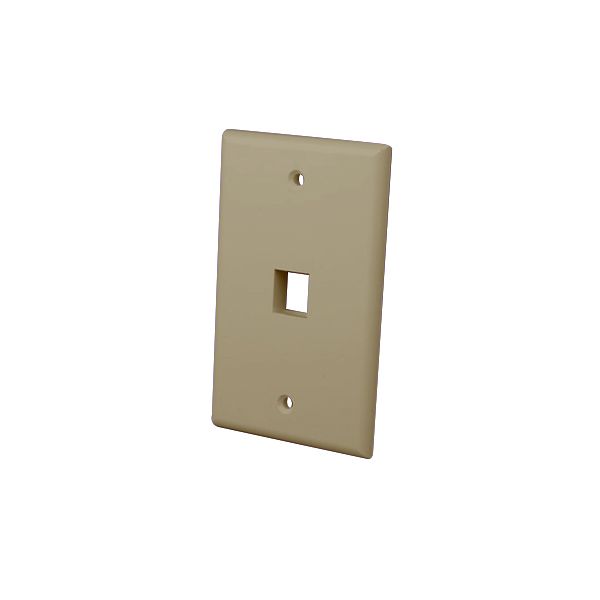 Multi-Media Keystone Wall Plates- 1 Port & Ivory