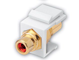 RCA Keystone Inserts- Insert: White & Insulator: Red
