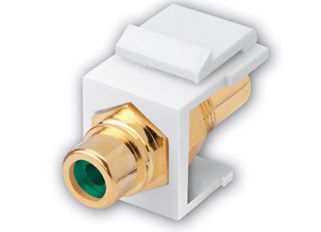 RCA Keystone Inserts- Insert: White & Insulator: Green