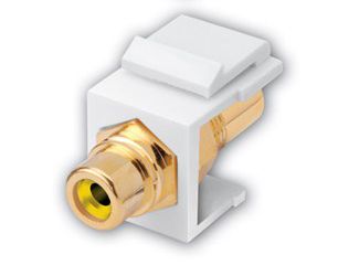 RCA Keystone Inserts- Insert: White & Insulator: Yellow