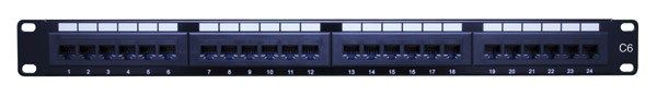 Category 5E Patch Panels- Type: 24 Port & Rack Space: 1 Unit