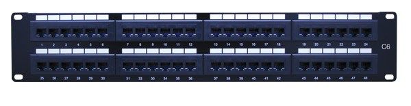 Category 6 Patch Panels- Type: 48 Port & Rack Space: 2 Unit