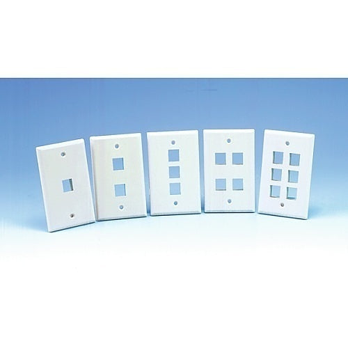 HellermannTyton FPTRIPLE-I 3-Port Single Gang Faceplate, Ivory