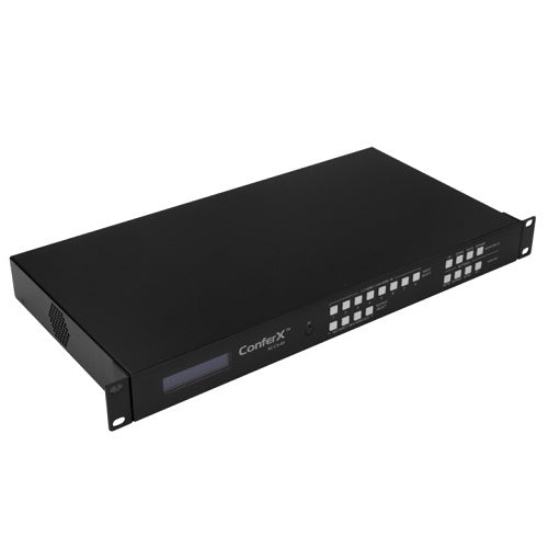 AVPro Edge AC-CX-84 ConferX 4K 8x4 Matrix Switcher with Instant Switching, 8-HDMI/2-HDBaseT Inputs to 2-HDMI/2-HDBaseT Outputs, 1U, Black