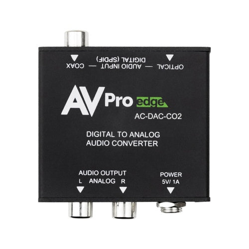 AVPro Edge AC-DAC-CO2 Digital to Analog Audio Converter, 24-Bit Conversion