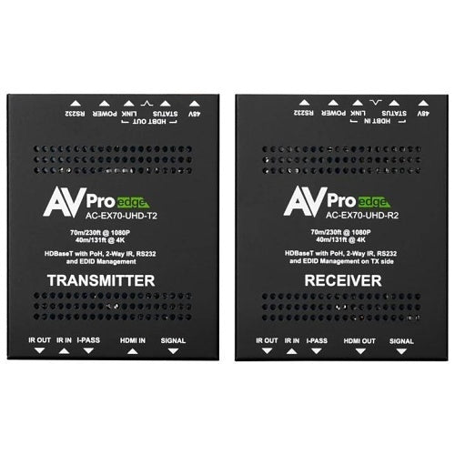 AVPro Edge AC-EX70-UHD-KIT 10Gbps HDBaseT Extender Kit, EDID Management, 70m