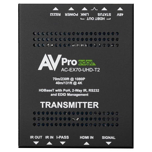 AVPro Edge AC-EX70-UHD-KIT 10Gbps HDBaseT Extender Kit, EDID Management, 70m