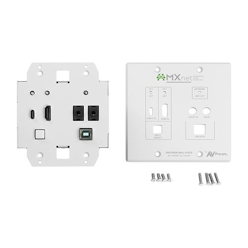 AVPro Edge AC-MXNET-1G-EV2WP MXNet 1G Evolution II Wall Plate Encoder with USB-C and HDMI Input, White