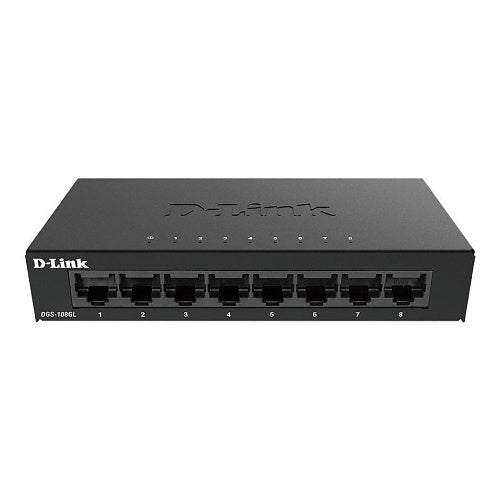 D-Link DGS-108GL 8-Port Gigabit Desktop Switch, Metal