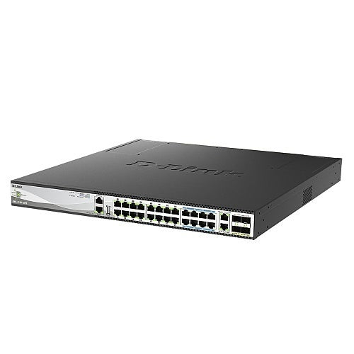 D-Link DMS-3130-30PS 30-Port Layer 3 Stackable Multi-Gigabit Managed PoE Switch