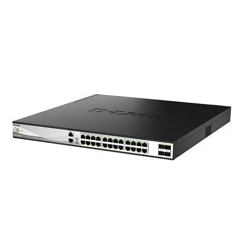 D-Link DXS-3130-28P 24-Port 10G Layer 3 Stackable Aggregation Managed PoE Switch
