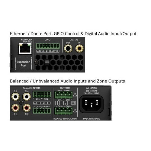 RTI 10-210860-18 DSP Matrix Amplifier AMP-4-125, 4-Channel 125W or 2-Channel 100V / 250W