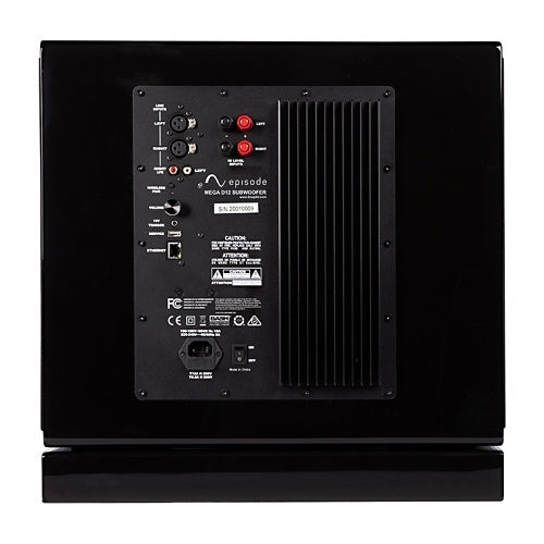 Episode ES-SUB-MEGA-D12-BLK Mega D-Series Dual Sealed Subwoofer with 1000W Amplifier, 12\\", Gloss Black